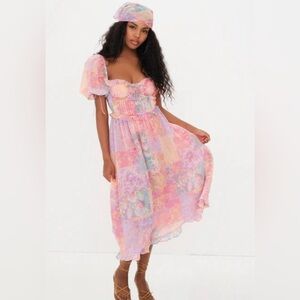 NWT For Love & Lemons Odessa Midi Dress